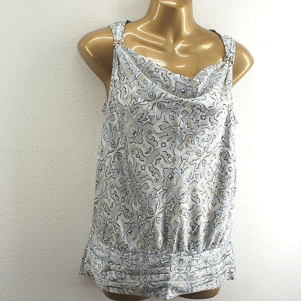 White House Black Market Floral Sleeveless Top size S